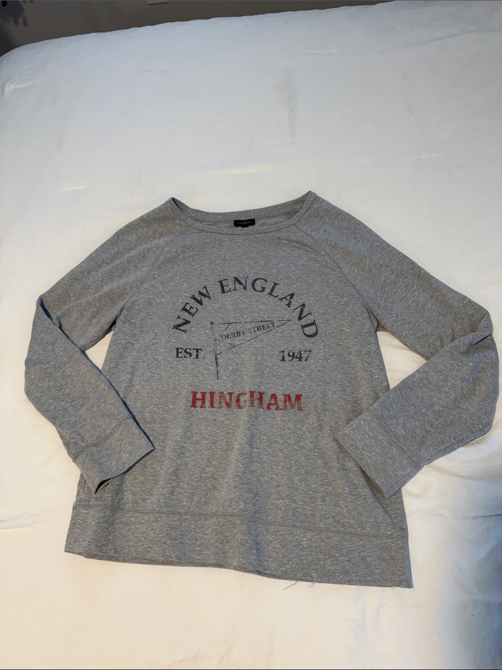 Talbots Gray New England "Hingham" Pullover Sweatshirt Size Medium